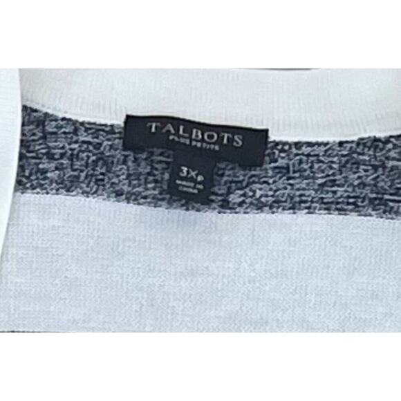 Talbots MARLED-STRIPE PIMA COTTON DUSTER Cardigan Plus Size 3X Petite - Picture 8 of 8